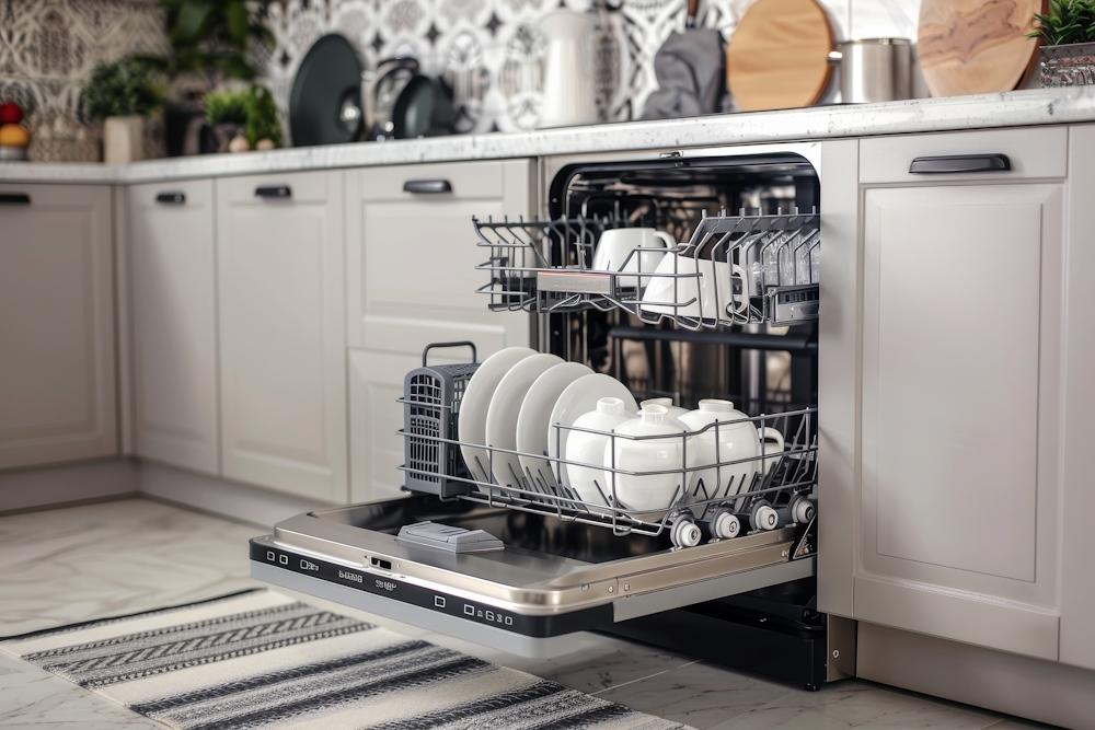 A dishwsher full of dishes