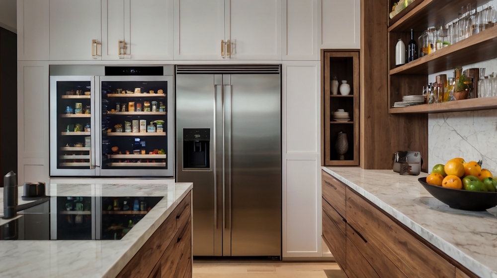 A tall fridge-freezer