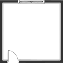 An outline drawing of a room blueprint