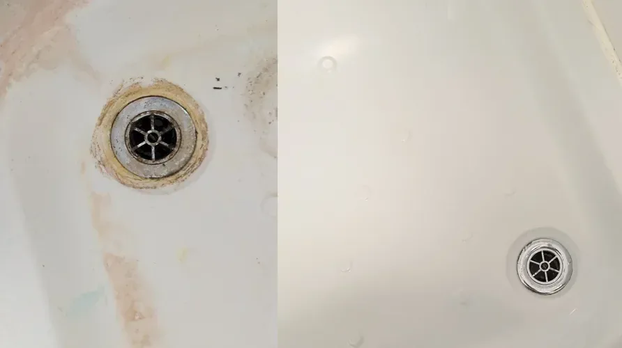 004 deep clean basin drain before after thumb